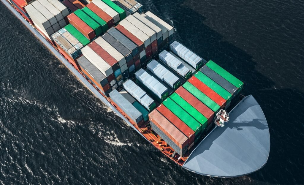 high angle view of container ship 2026 01 07 06 15 21 utc 1